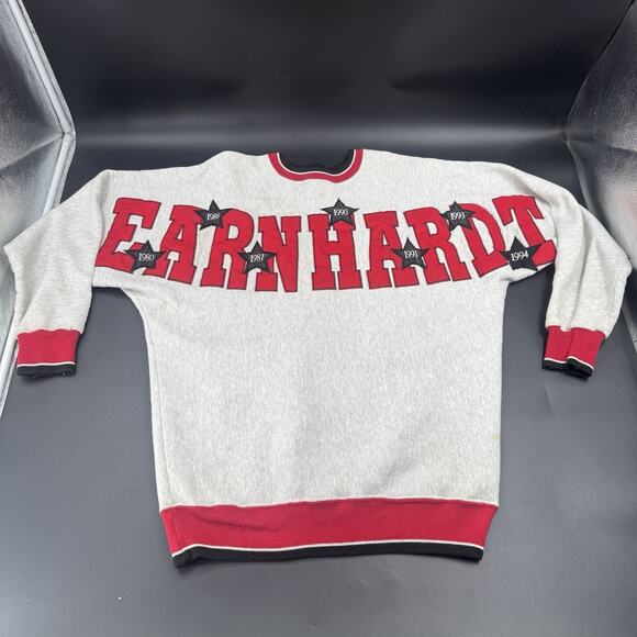 Vintage NASCAR Crewneck Sweater Dale Earnhardt Embroidered Spellout Size L - Picture 1 of 9